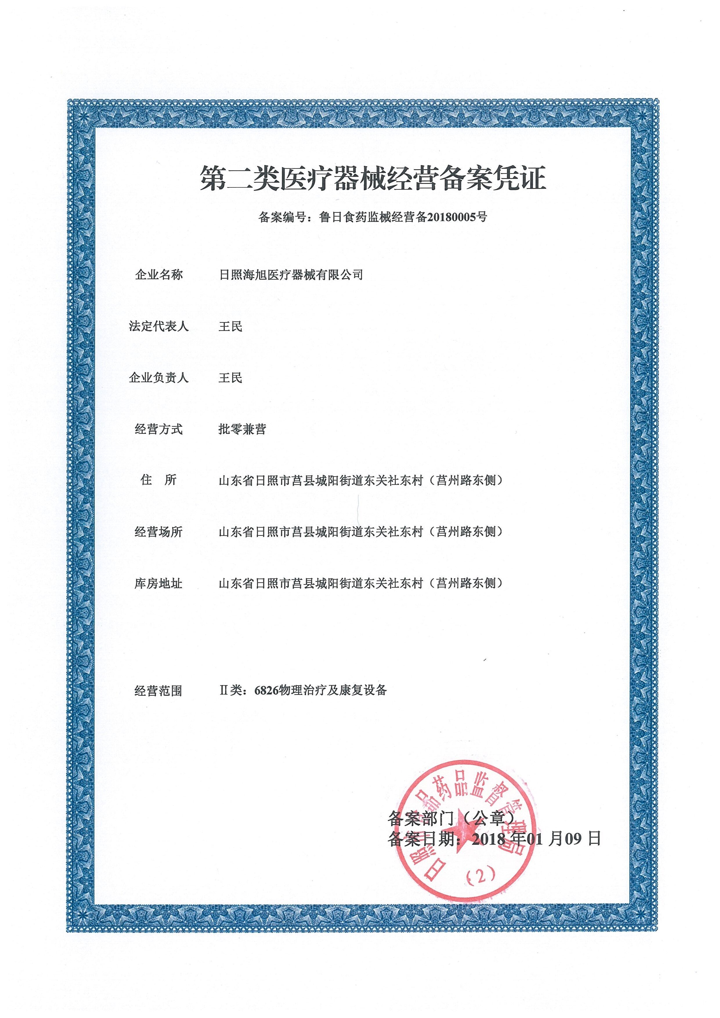 第二类经营备案凭证